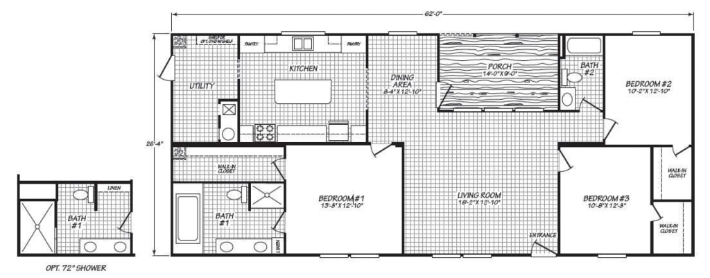 Fleetwood 28’X62’ 3 Bedroom 2 Bath
